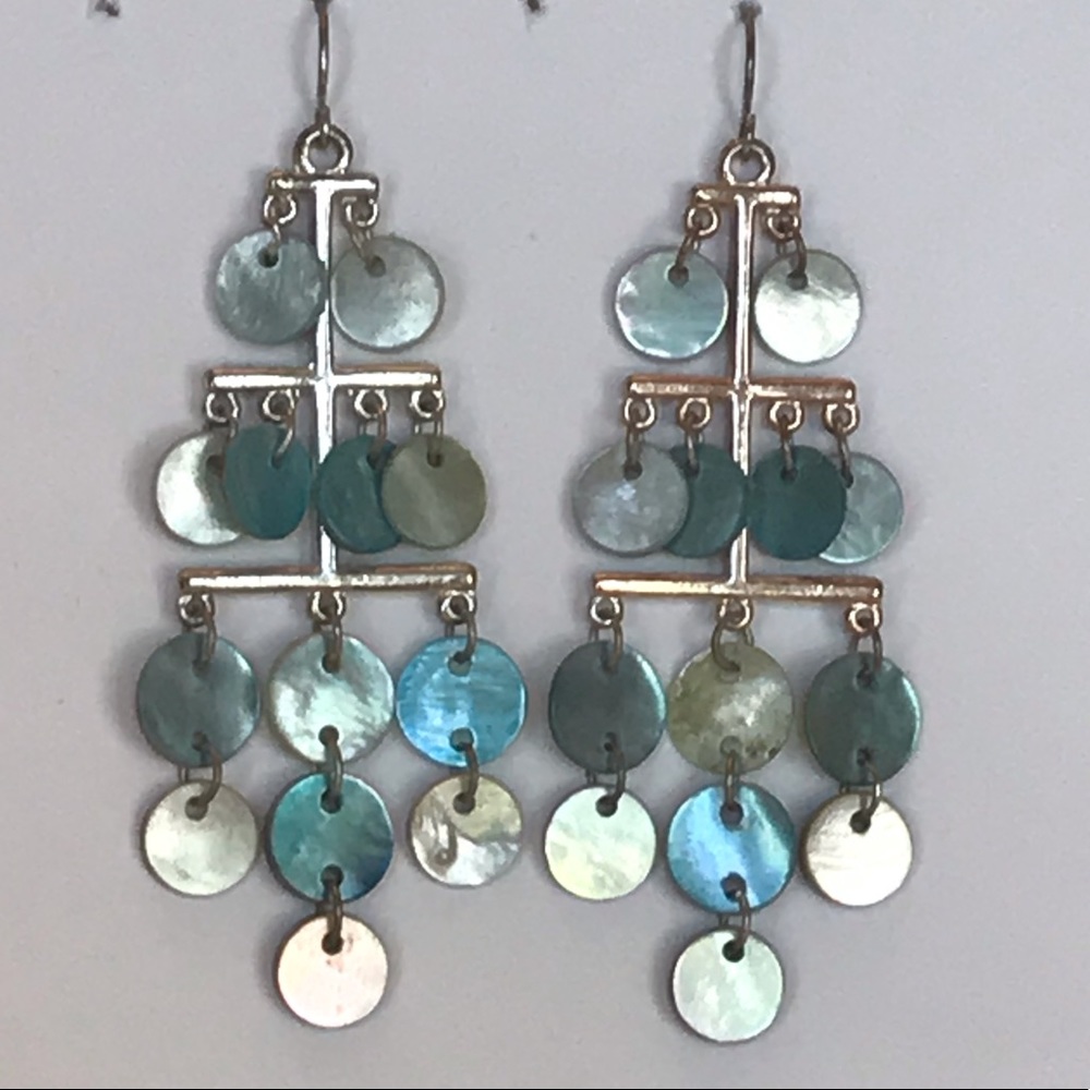 Shell Disks Dangle Earrings